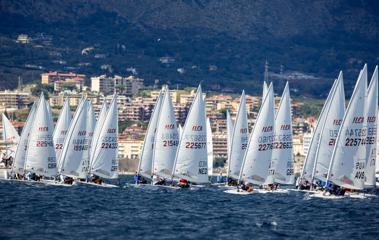 ILCA sailors training before the Masters Worlds in Athens